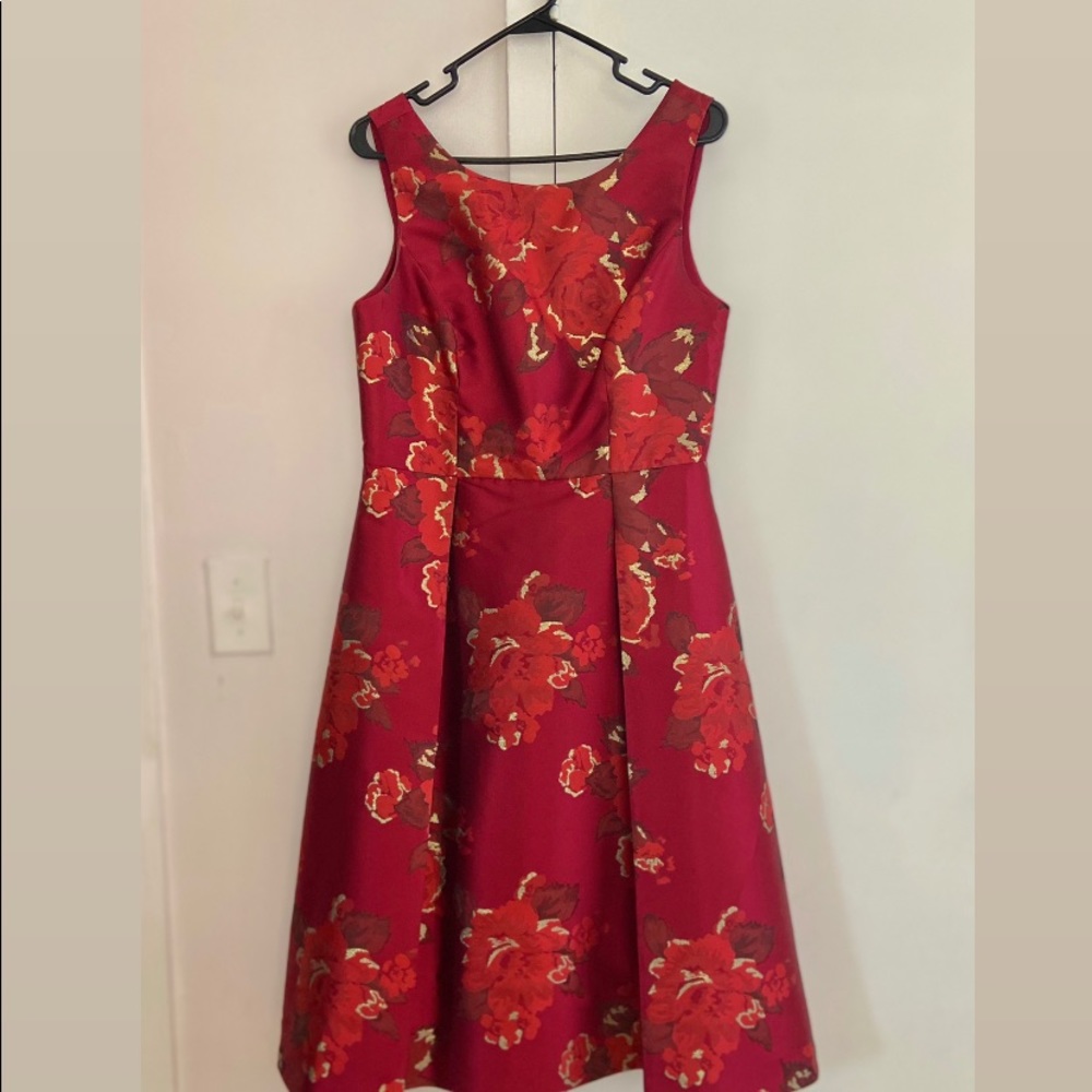 Brand new Red and gold floral dress with pockets